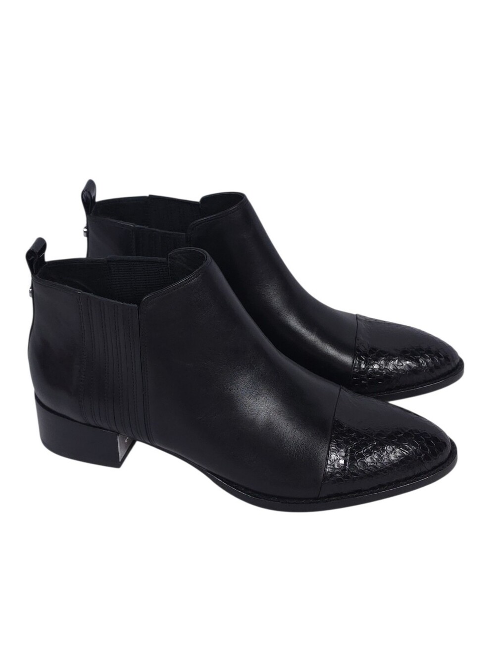Donald J. Pliner Alie Ankle Booties Black Watersnake Leather Fall Boots
